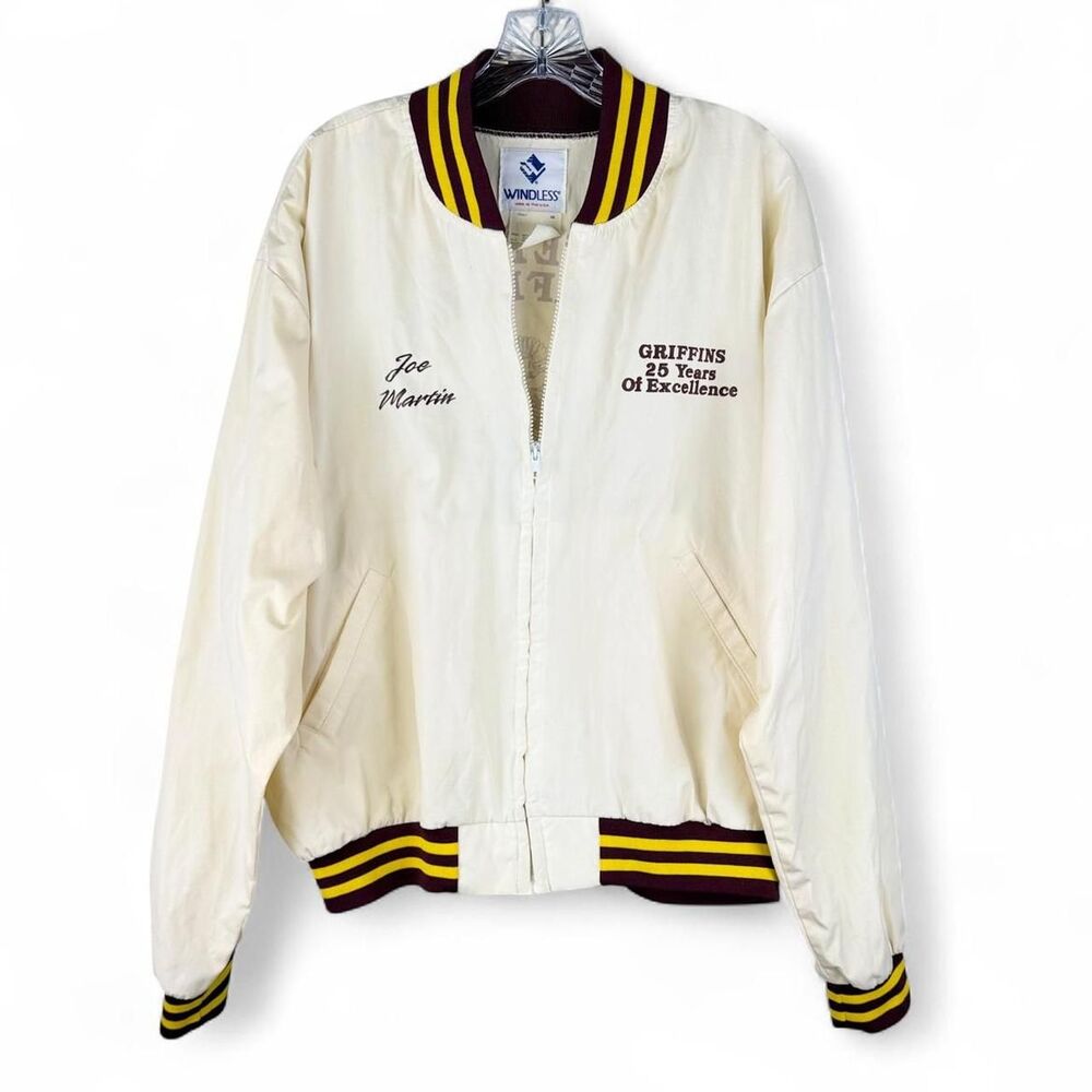 Vintage Windless Varsity Jacket XXL Winnetonka Griffins 1994 Made USA Bomber
